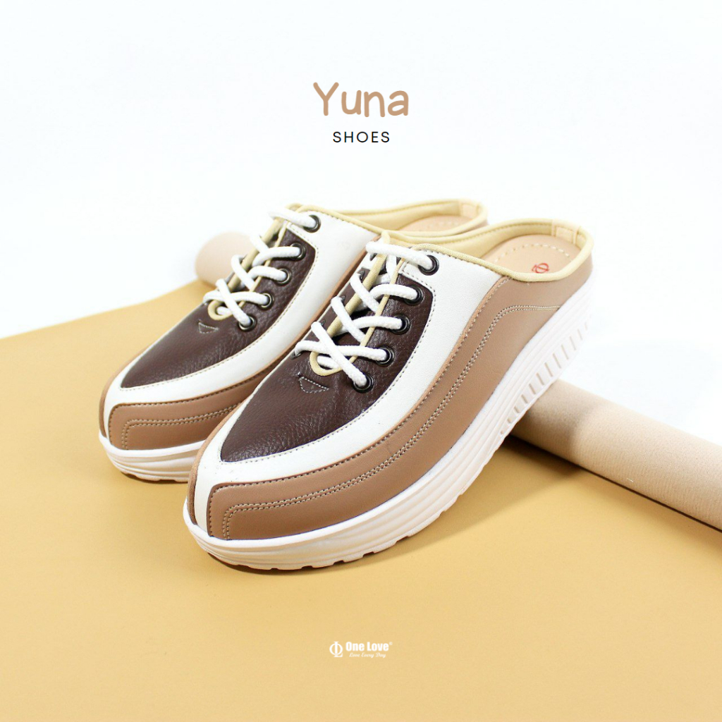 ONE LOVE YUNA SEPATU BUSTONG WEDGES MULES WANITA