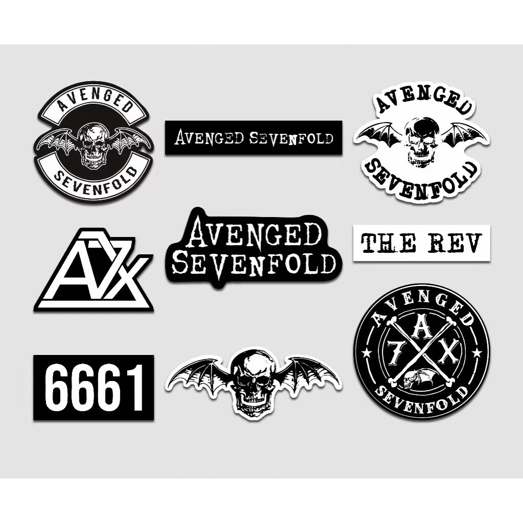 

stiker set avenged sevenfold satu set isi 9 pcs ukuran kecil