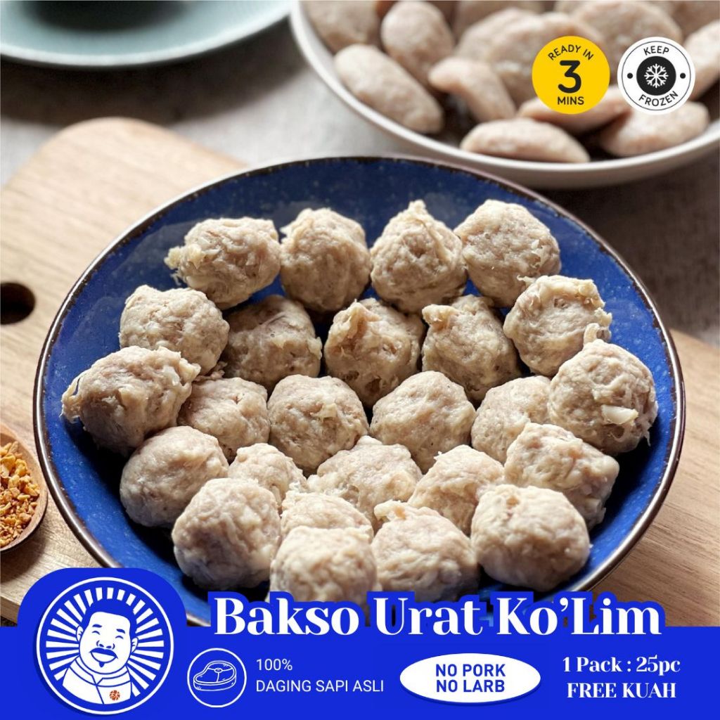 

BAKSO URAT Homade FREE KUAH KALDU TULANG SAPI ASLI Special KO'LIM Frozen (1 PACK ISI 25 PCS)