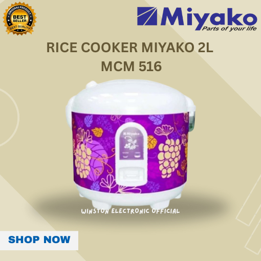 MIYAKO MCM516 RICE COOKER 1.8 LITER/MCM-516/MCM 516/MCM516/MCM516/GARANSI RESMI/ORIGINAL MIYAKO
