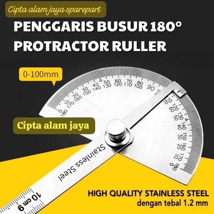 

Penggaris Busur 180° Stainless Steel Protractor Angle Ruler