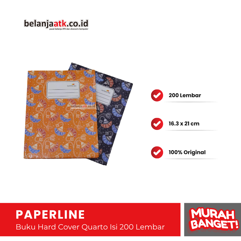 

Buku Hard Cover Paperline Quarto Isi 200 Lembar
