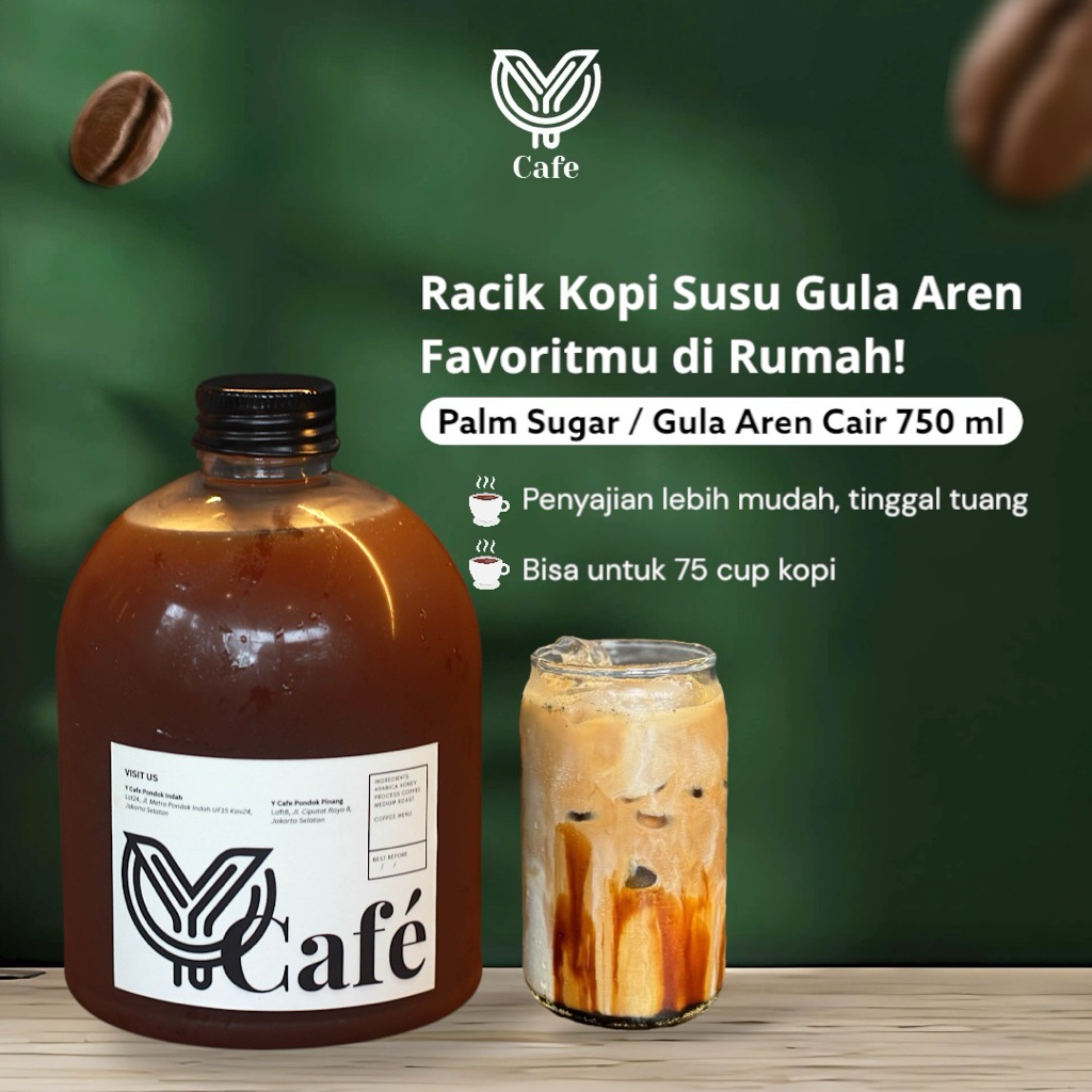 

Gula Aren Cair 750 ml Palm Sugar Murni Bahan Kopi Susu Kekinian by Y Cafe Premium Aren