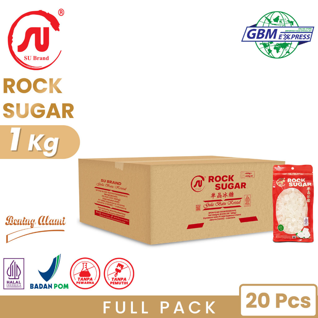 

SU Brand Gula Batu Kristal L 1 Kg - Full Carton x 20 Pcs