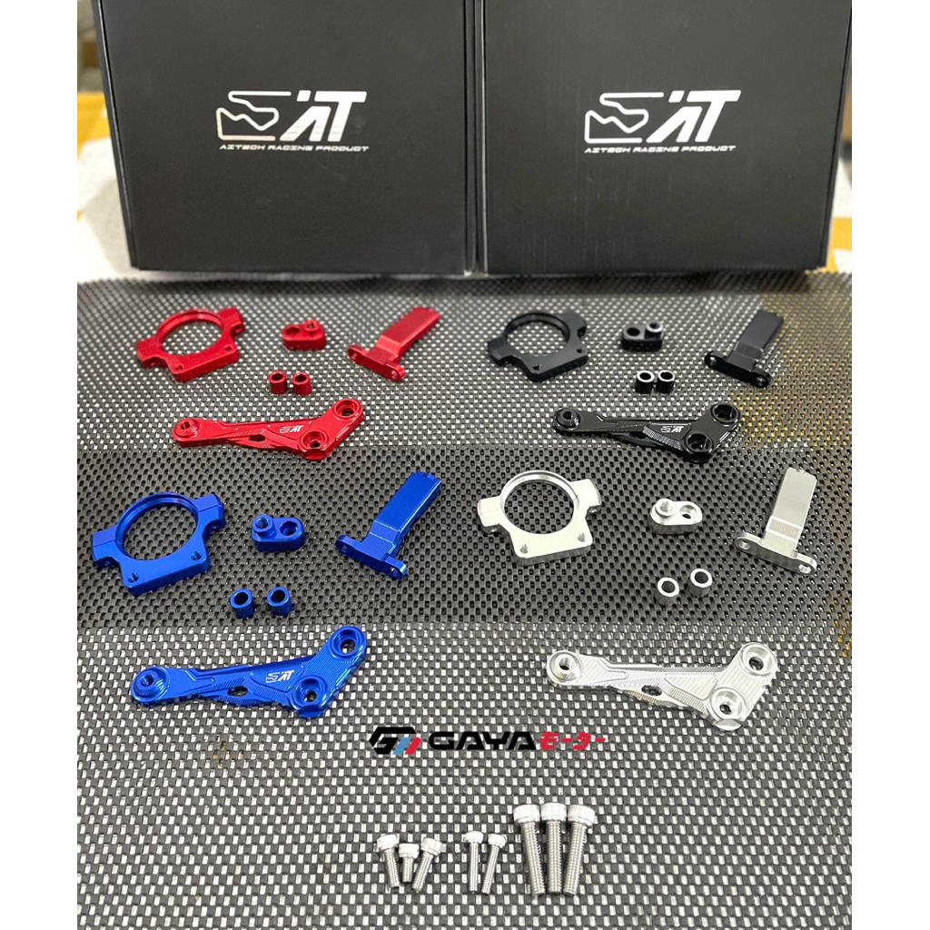 Breket Stabilizer CNC RX King original Aitech baru/ breket CNC hitam/silver rx king Aitech