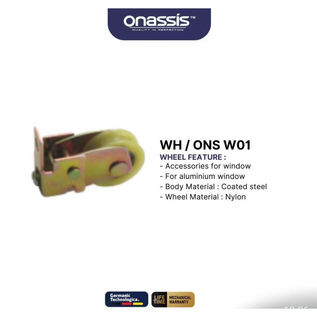 Roda Sliding Onassis W01 / Roda Jendela Aluminium / Roda Jendela Geser Kecil