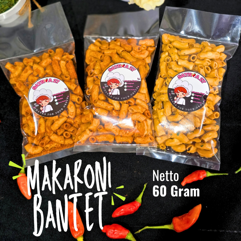 

Makaroni bantet tasikmalaya 60 gram beberapa varian rasa