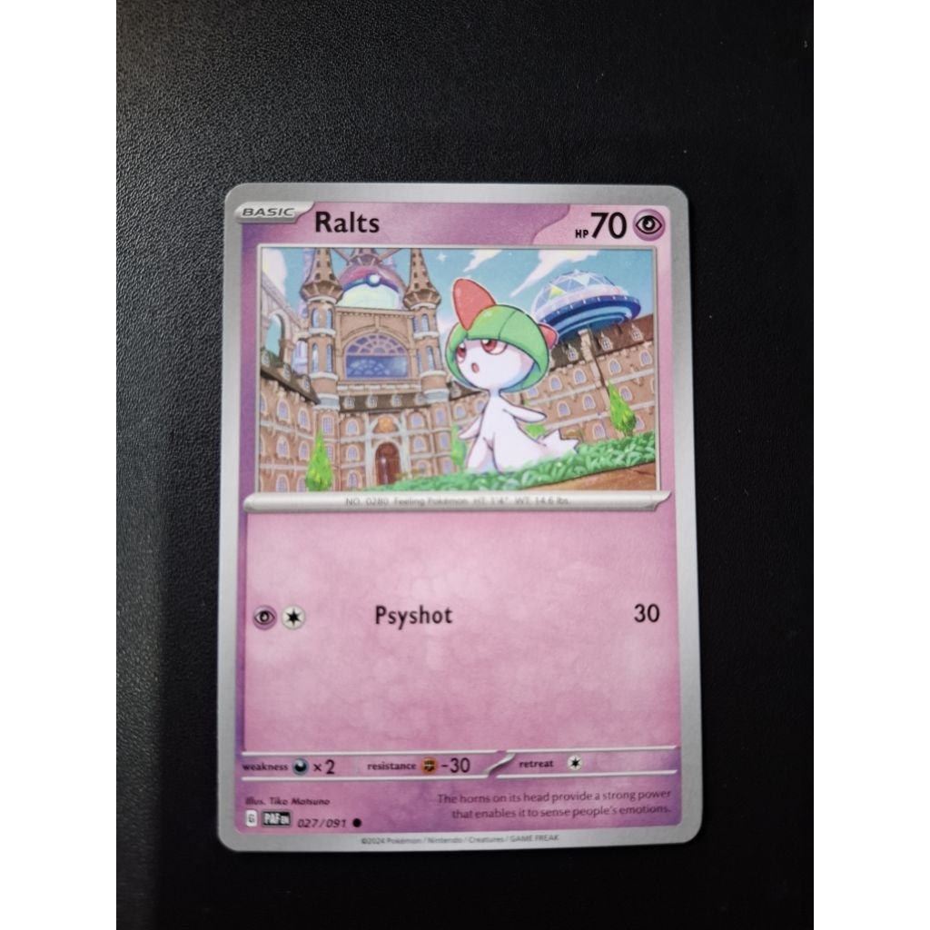 kartu pokemon original common Ralts PAF 027/091