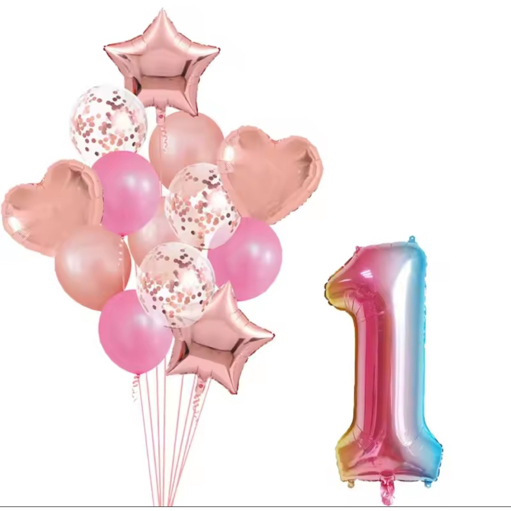 Set balon foil angka 80cm rainbow gradasi hiasan dekorasi pesta ulang tahun ultah party decoration h
