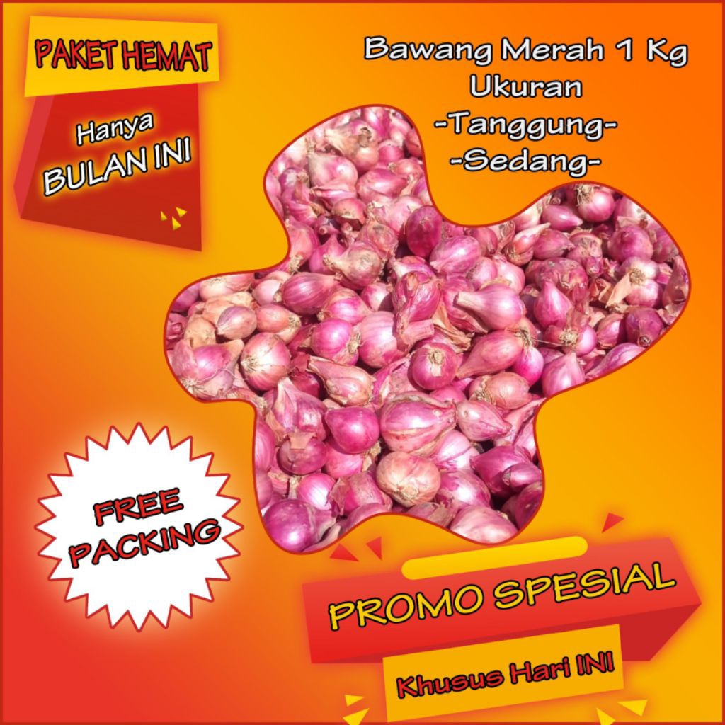 

bawang merah probolinggo 1kg Ukuran sedang besar