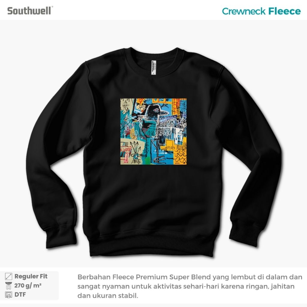 Crewneck Jean Michel Basquiat - Bird on Money 1981 Artwork Band The Strokes