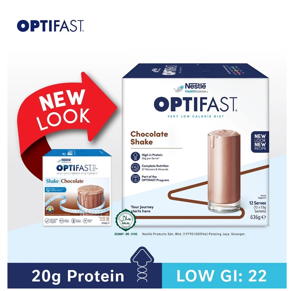 Nestle Optifast Very Low Calorie Diet Milk Shake Chocolate 12X53g
