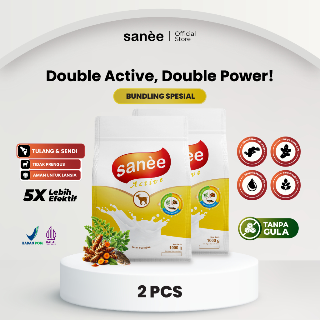 

Susu Kambing Etawa Bubuk 1Kg Active Paket 2 Sanee