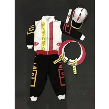 setelan lengkap boboiboy supra putih / baju boboiboy anak laki laki setelan topi lengkap pedang