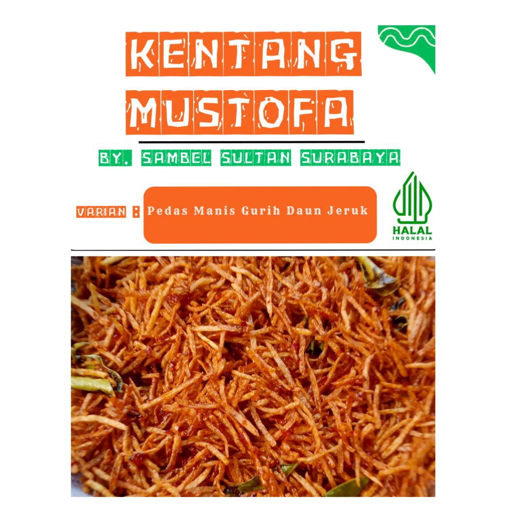 

KENTANG MUSTOFA Premium kemasan incip pouch Isi 35 gram By Sambel Sultan Surabaya