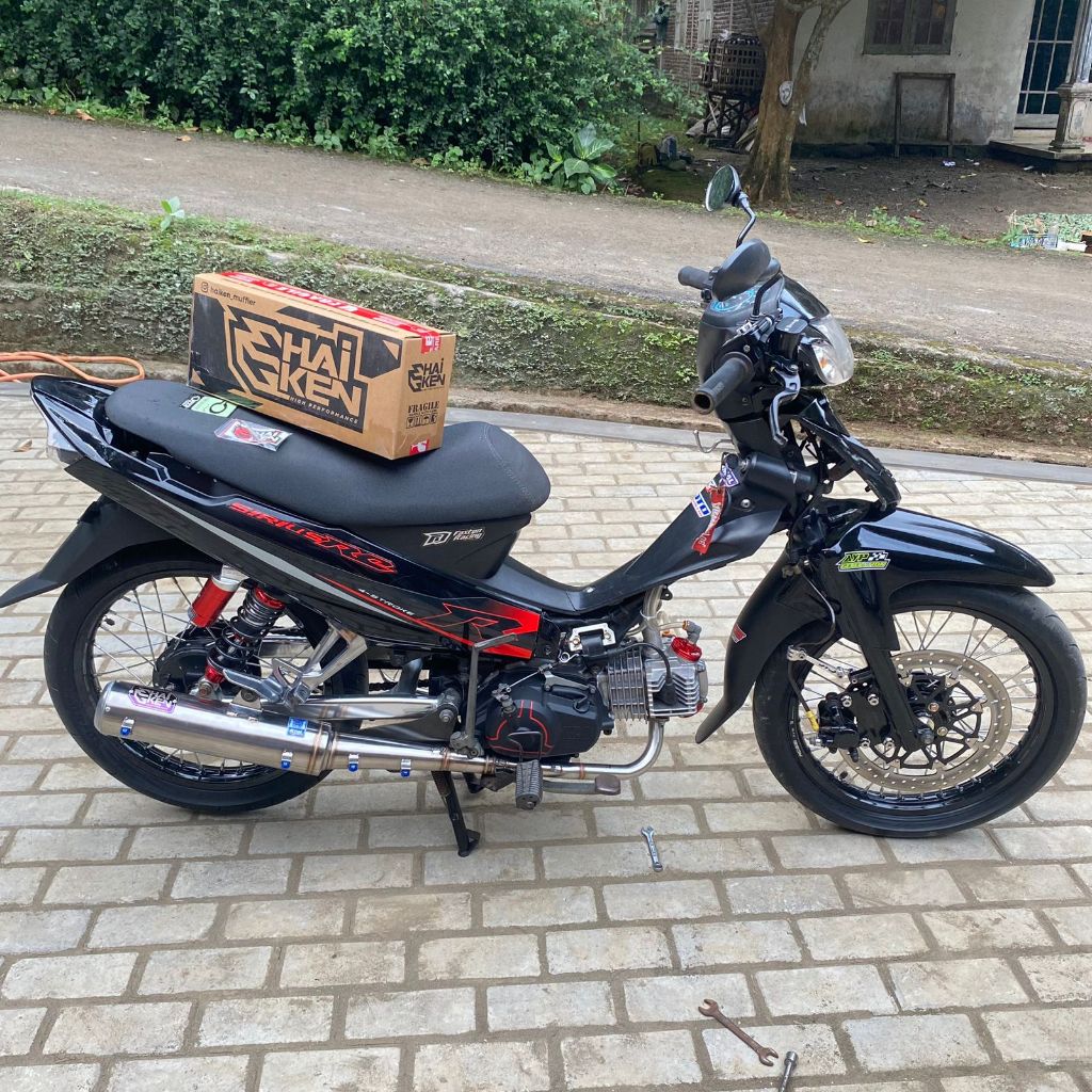 knalpot standar racing Haiken racing full stainless jupiter,vega,vega zr/rr ngebass ulem