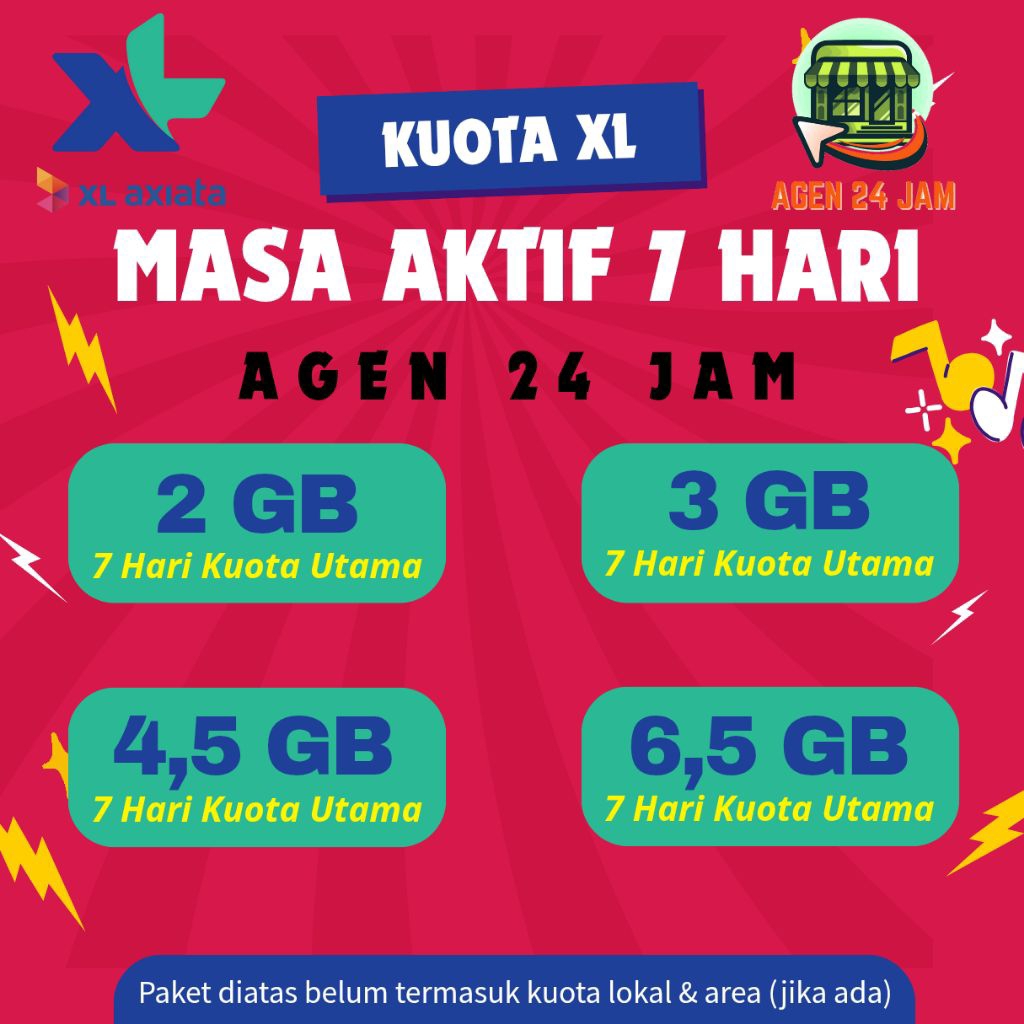PAKET DATA XL MINGGUAN MASA AKTIF 7 HARI / KUOTA INTERNET XL TERMURAH 24 JAM