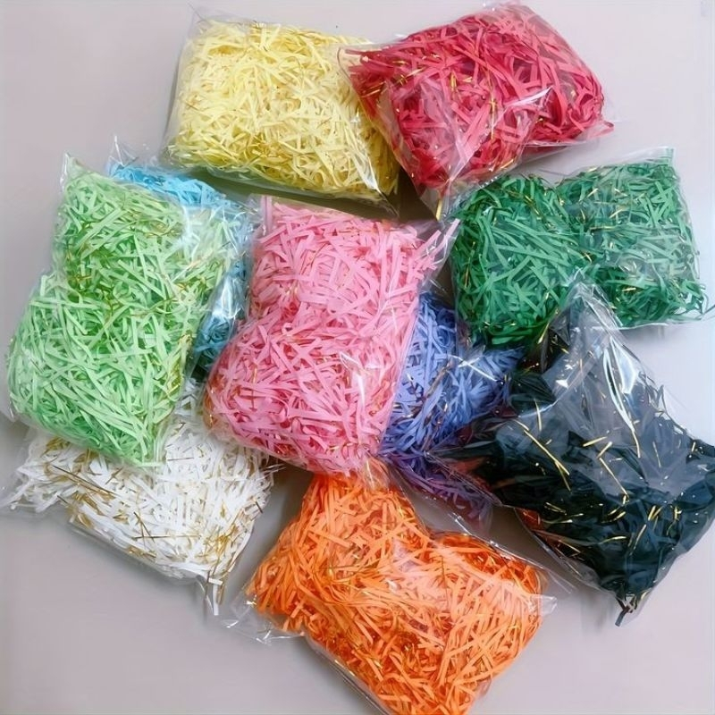 

kertas cacah warna warni shredded paper untuk isian hampers packing dll 30gr