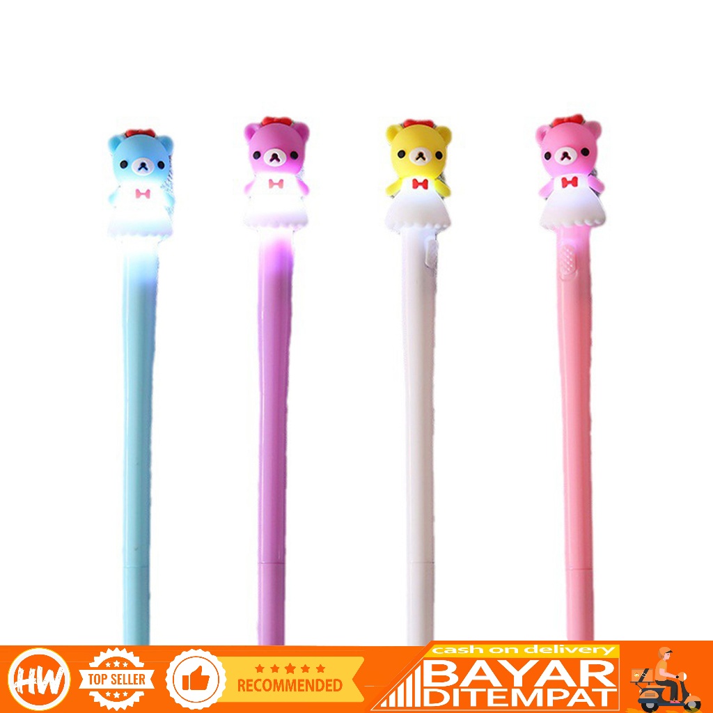 

HaiWai COD Pena Bear LED Lucu LED Unicorn Pen Murah Pena Karakter Led Produk Import Murah U09