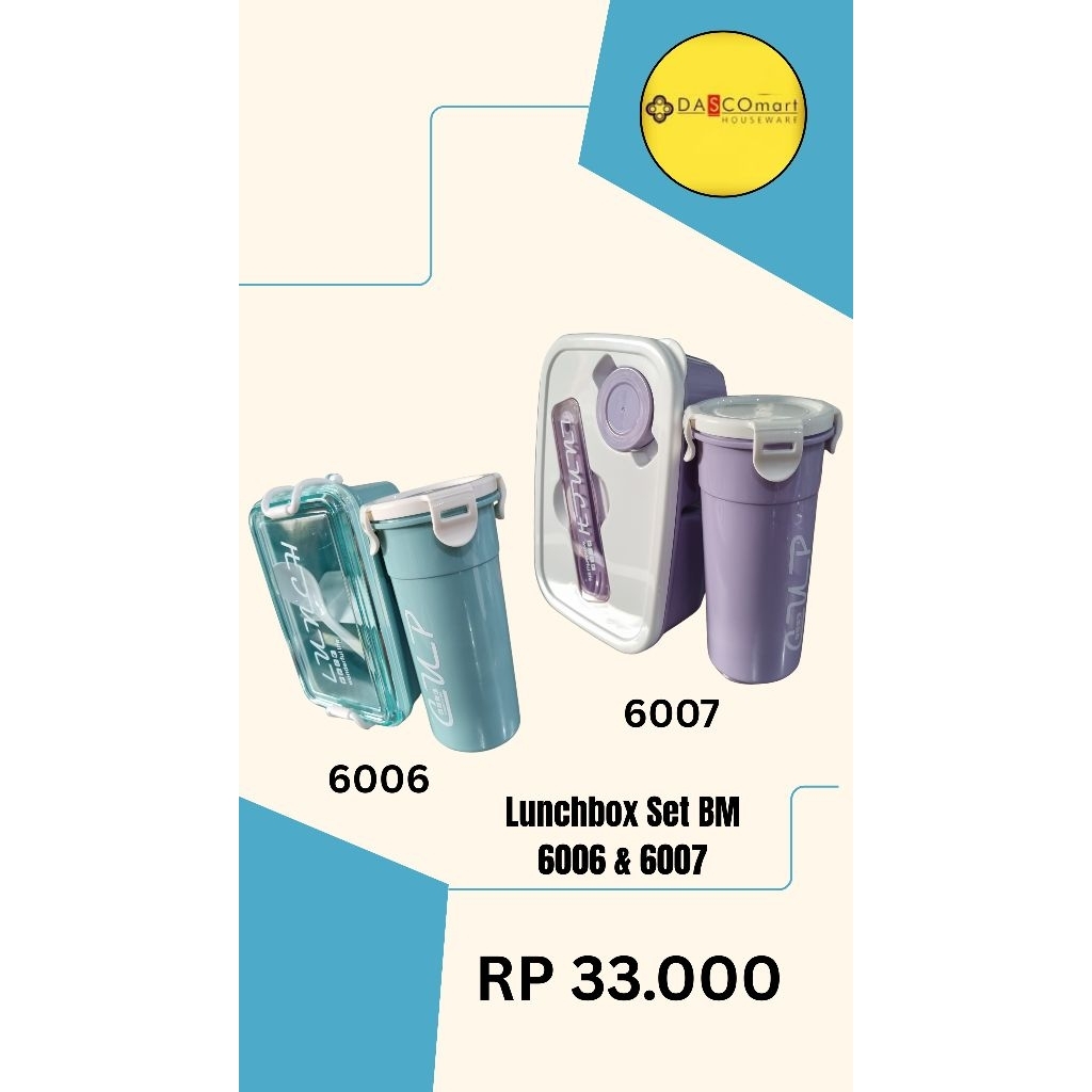 LunchBox Set BM 6006 & 6007 + botol minum 480ml