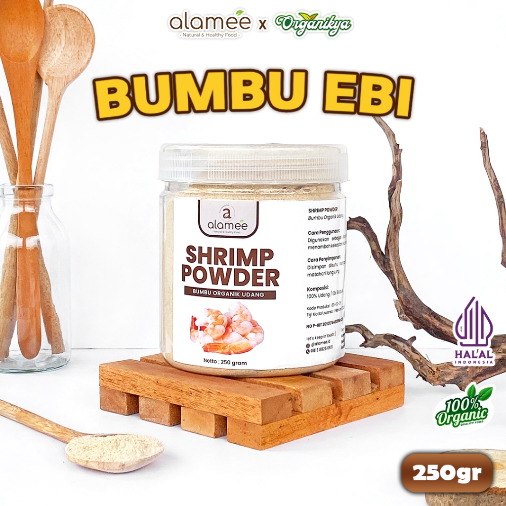 

Ebi Bubuk Udang Shrimp Seasoning Powder Bumbu Dapur Masak Asli Organik Instant 250G organikya