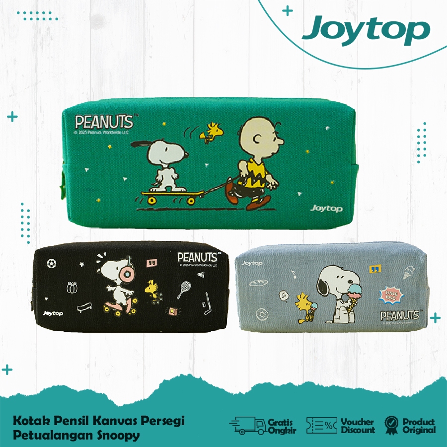 JOYTOP Pencil Case Peanuts Snoopy / Tempat Kotak Pensil Kanvas Snoopy Sekolah