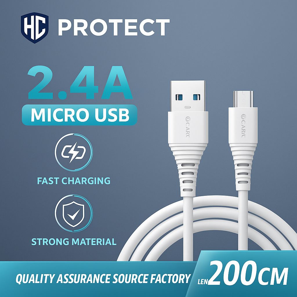 Kivee Kabel Data Micro USB 2.4A Fast Charging 120cm – Kabel Charger HP Bahan Kuat