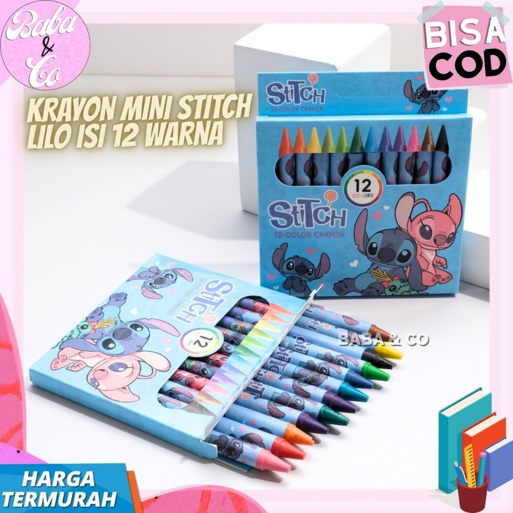 

CRAYON MINI STITCH 1 SET 12pcs KRAYON MEWARNAI 1 SET ISI 12 WARNA KRAYON STITCH LUCU UNIK MURAH CRAYON MEWARNAI MENGGAMBAR ANAK MOTIF STITCH LILO SERIES