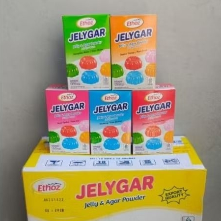 

GROSIR 1 Dus/Karton - 12 Box Jelygar Jelly Hemat Ethoz Agar Bubuk Powder Banyak Varian Rasa Murah