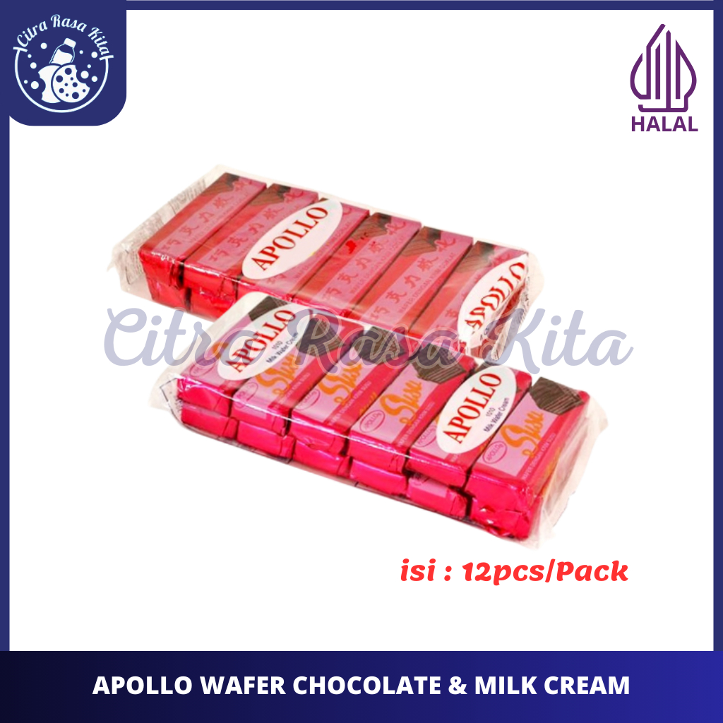 

Apollo Wafer Cokelat Milk Dan Susu Halal 144g