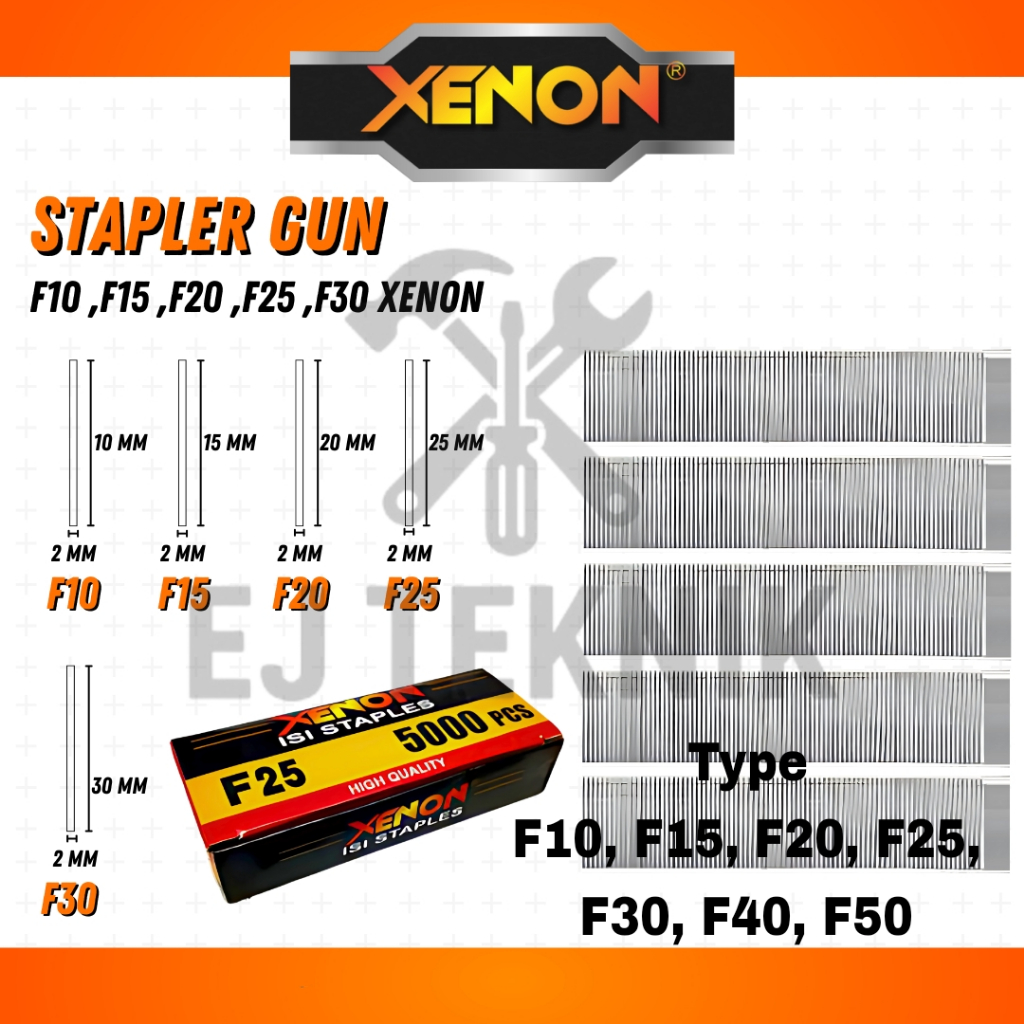 

XENON ISI STAPLES MESIN PAKU TEMBAK F10 F15 REFILL AIR NAILER