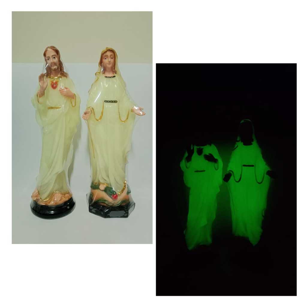 Yeraya Patung Tuhan Yesus Hati Kudus Fosfor Glow In The Dark 40cm Patung Bunda Maria Tangan Terbuka 