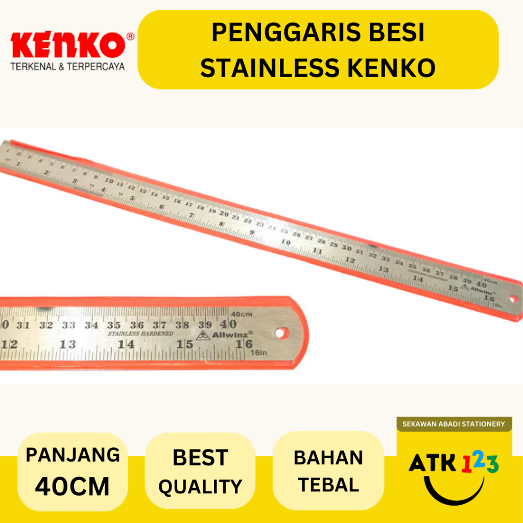 

KENKO Penggaris Besi Stainless 40 cm Kenko Penggaris Besi Tebal
