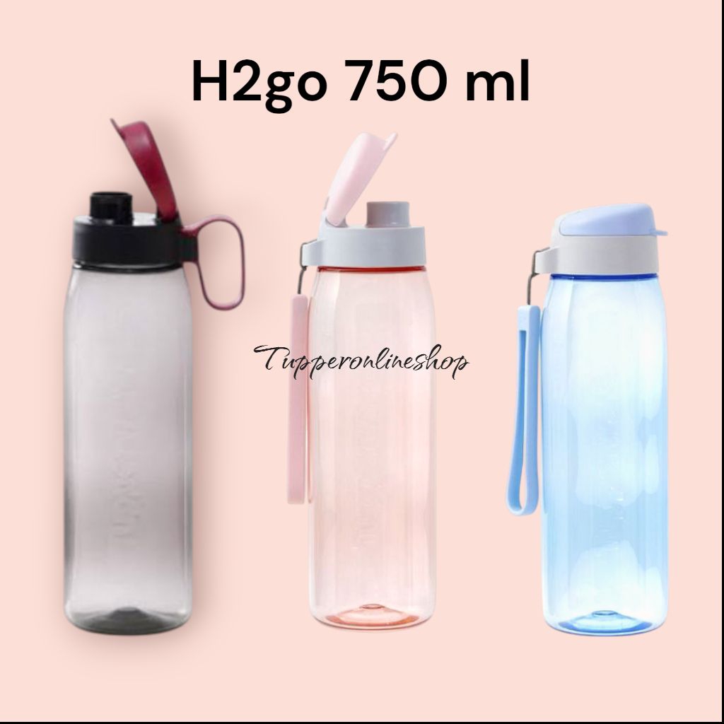 H2go tupperware ukuran 750 ml / botol minum tupperware