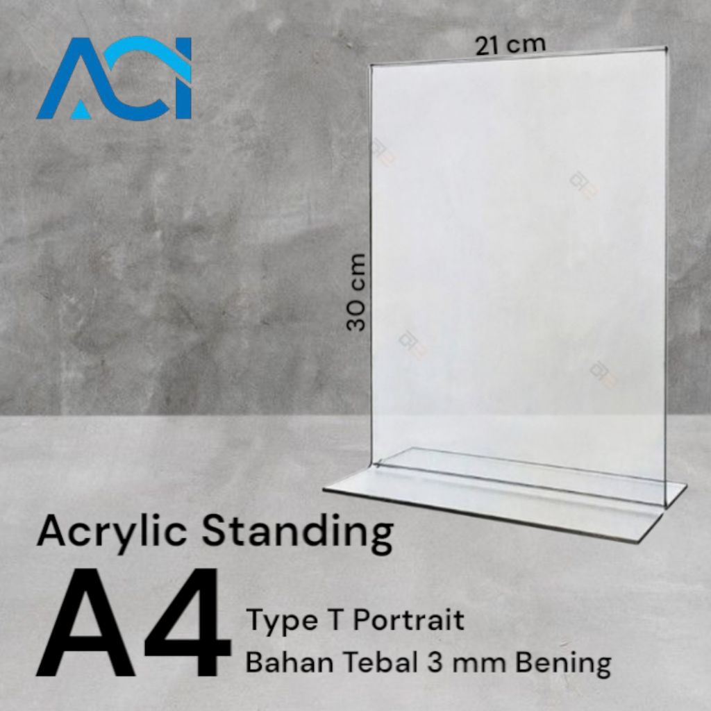 

Akrilik Standing/Akrilik Tent Holder/Tempat Brosur/Akrilik Tent Card A4 T Portrait 3mm