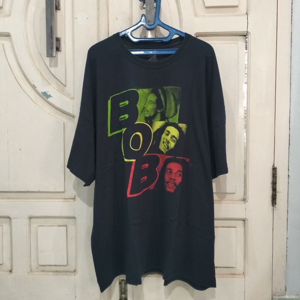 [preloved] Kaos Bob Marley Tag Zion Hitam