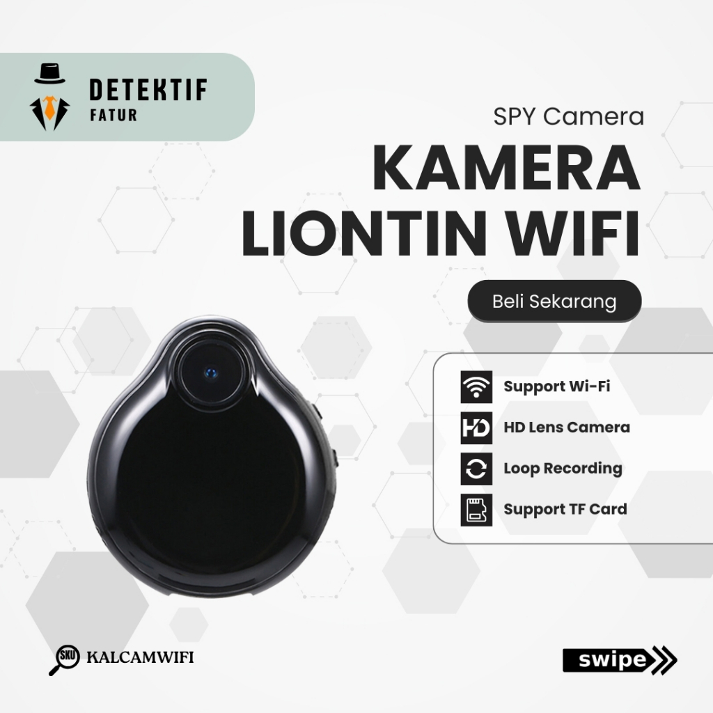 Spy IP Camera Mini DV DVR Wifi Wireless Model Gantungan Kalung Liontin Micro Kamera Full HD 1080P