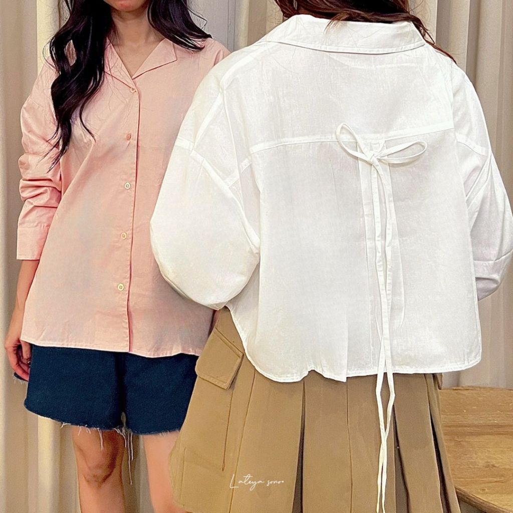 SONO- LEYA Shirt - Kemeja oversize - Kemeja crop - Kemeja Crop Oversize Variasi Pitau