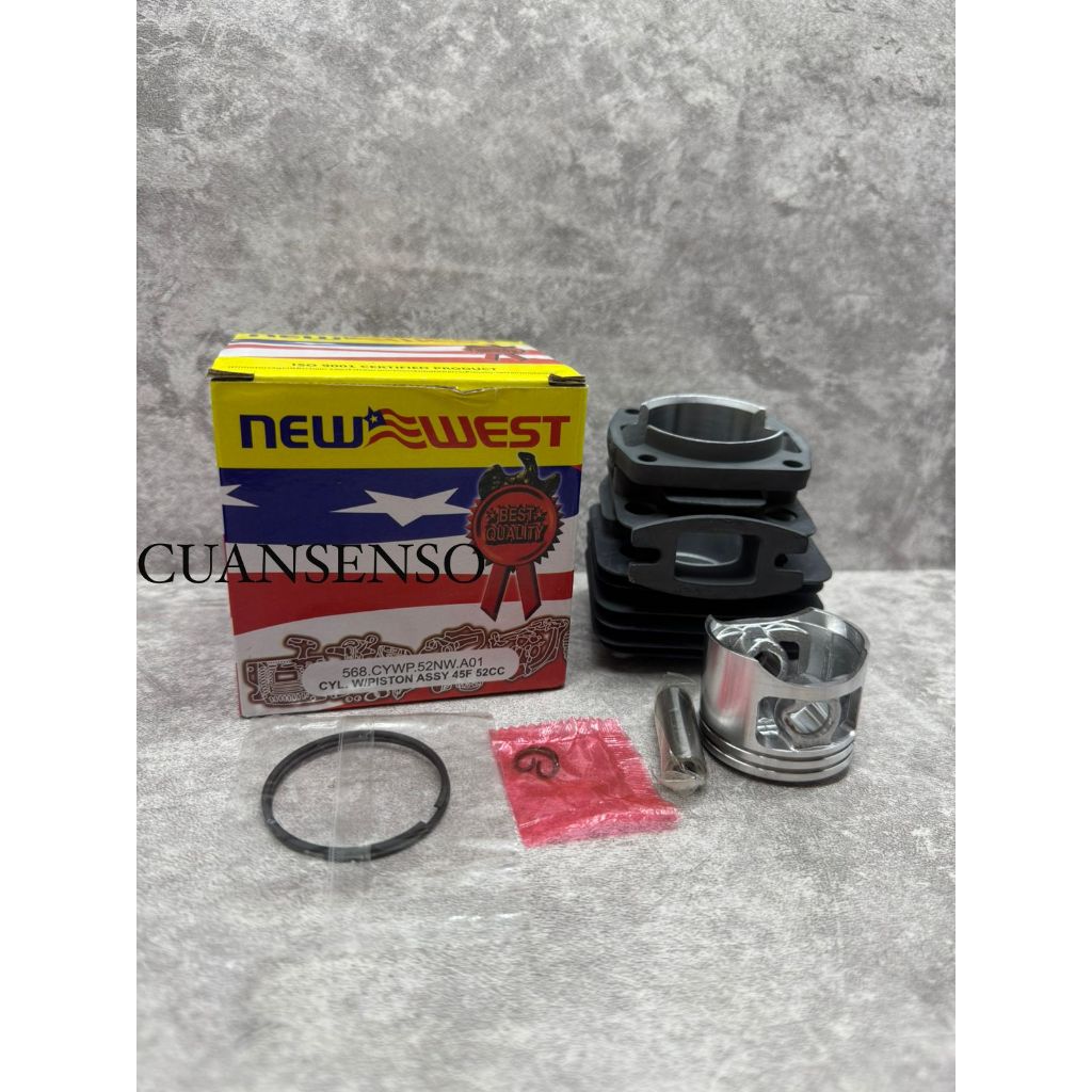 CYLINDER BLOK FULLSET DENGAN PISTON DAN RING PISTON NEW WEST 628 5800 UNTUK CHAINSAW 628