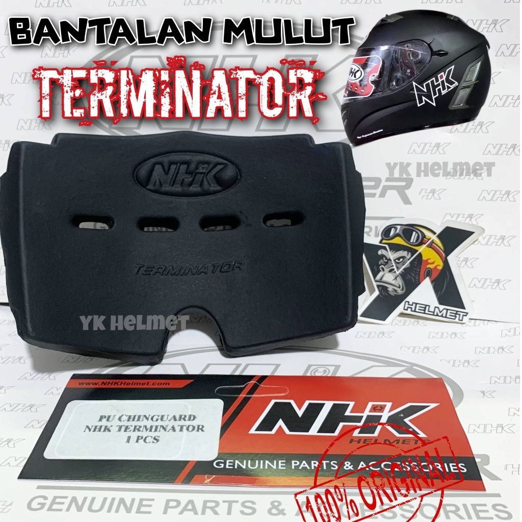 [ 100% original ]Mouth helm fullface NHK TERMINATOR - PU Chinguard (pelindung dagu) Bantalan mulut H