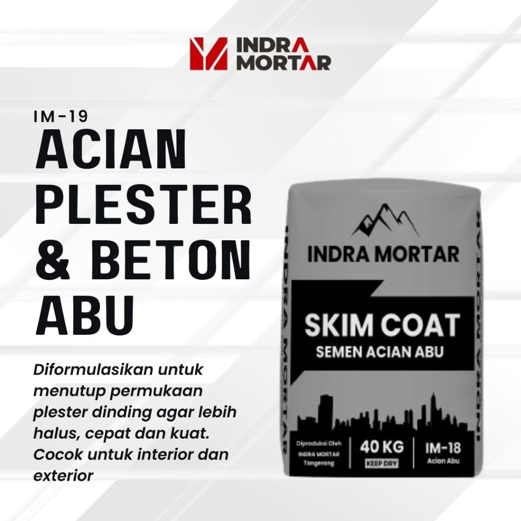 Semen Acian Abu || Semen Acian Plester Dan Beton Abu || Semen Skim Coat Abu || Semen Indra Mortar Be