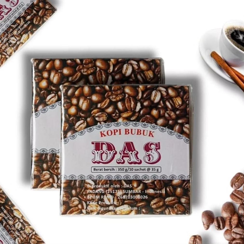 

Kopi Bubuk DAS Asli Robusta 1 Box isi 10pc x 35gr