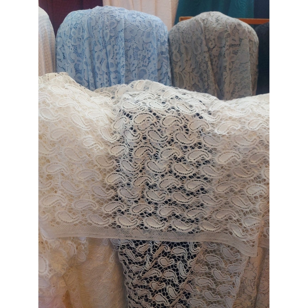 kain brokat premium  - kain brokat stretch  - kain brokat putih bw  - kain brokat original ( BW ) tg