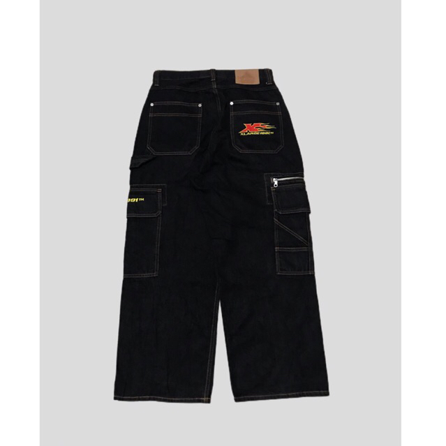 XLARGE EMBROIDERED DENIM CARGO PANTS