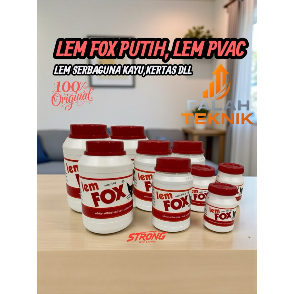 

Lem Fox PVAC 150gr/500gr/Lem Putih Lem Kertas Lem Kayu LEM SERBAGUNA