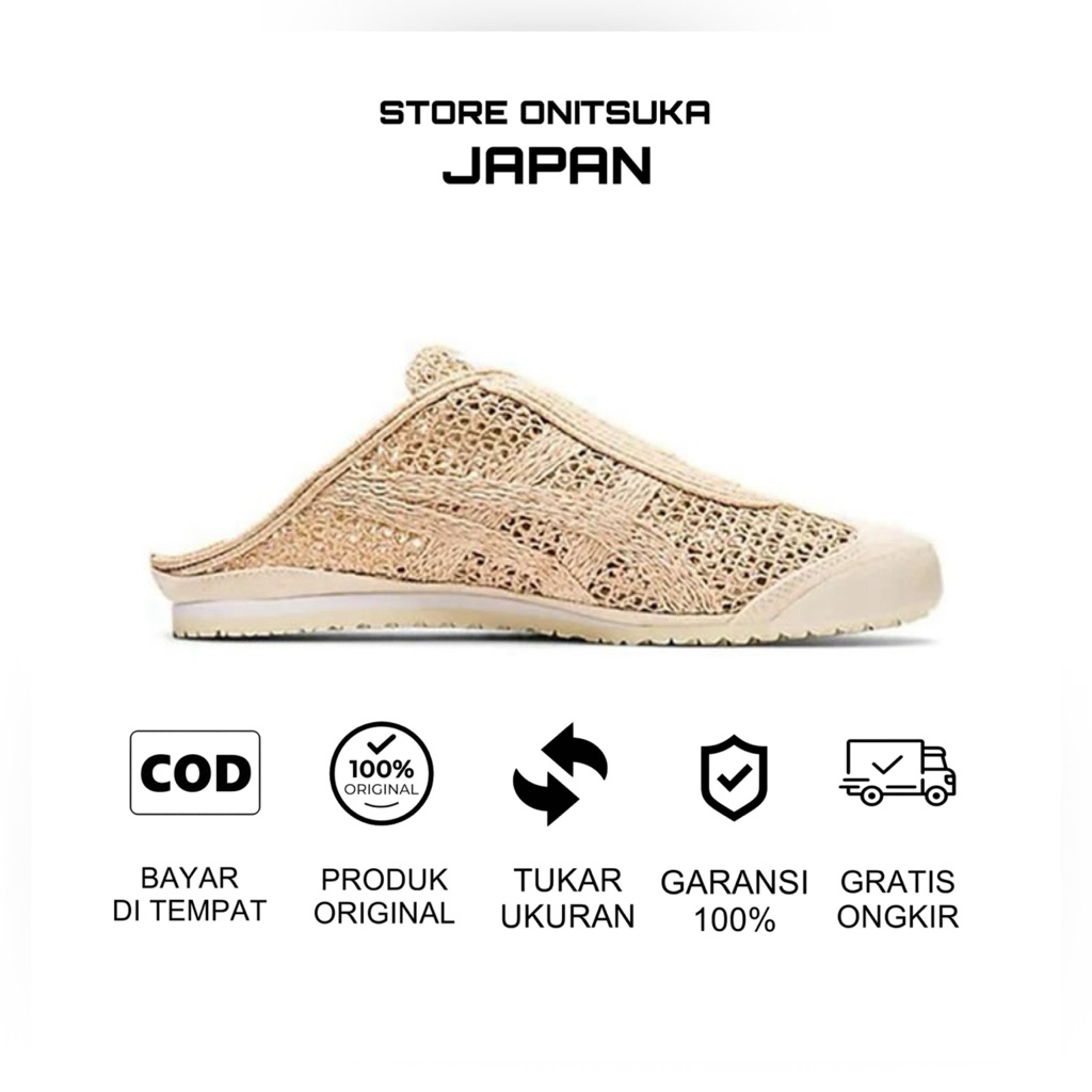 Sepatu Onitsuka Tiger Mexico 66 Sabot Beige Sand Original / Sepatu Wanita / Sandal Wanita / Sneakers