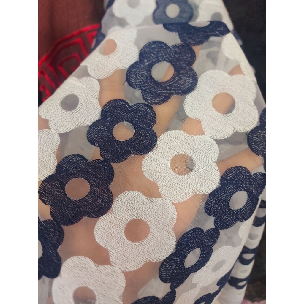 kain organza bordir Premium  - kain organza motif timbul terbaru termurah  - organza bordir  - ss