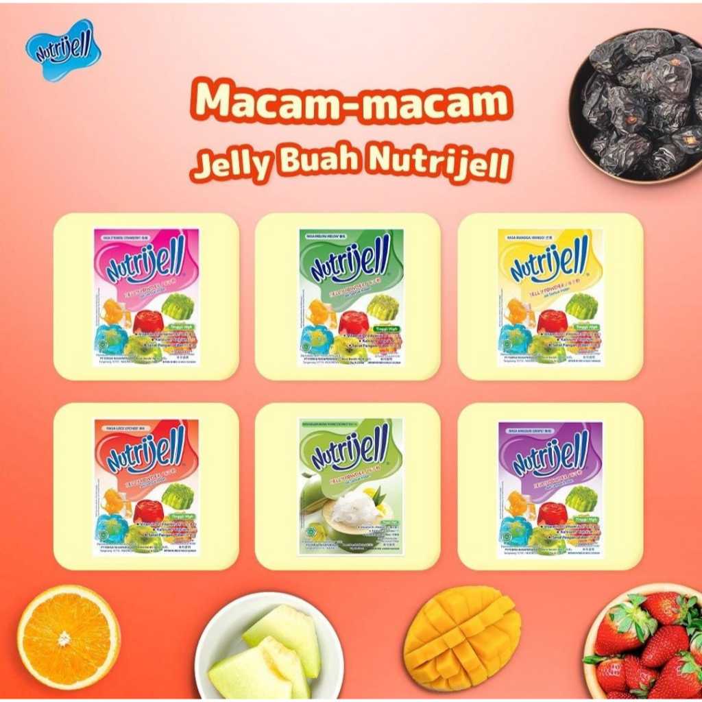 

Nutrijell Rasa Buah Ekonomis 10 Gram / Bubuk Agar Jelly Pudding Instant