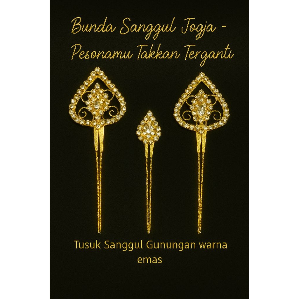 Tusuk sanggul gunungan warna emas