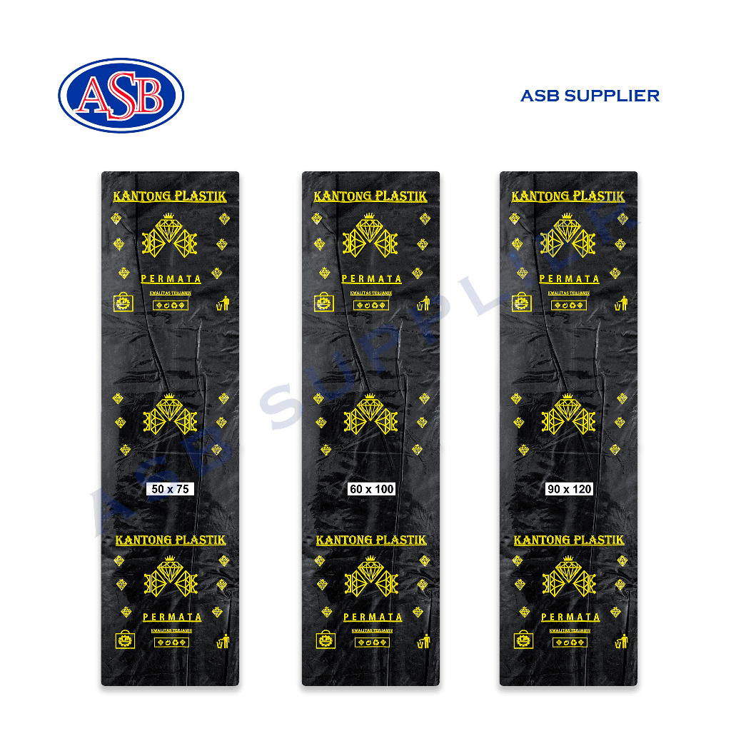 Kantong Plastik Sampah Hitam Kiloan Tebal HDPE Kuda (900 Gram)